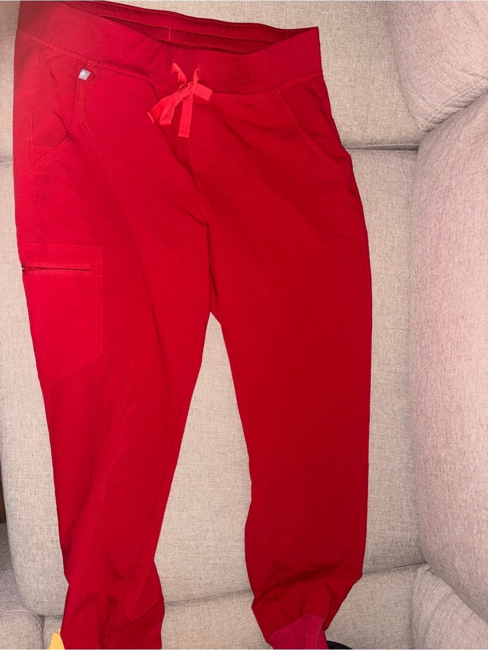 FIGS Zamora joggers winning red size m